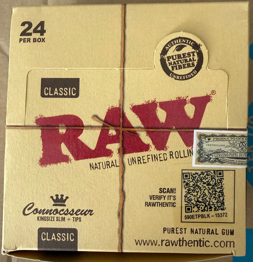 RAW Connoisseur Classic King Size Slim + Tips קופסה 24 חבילות