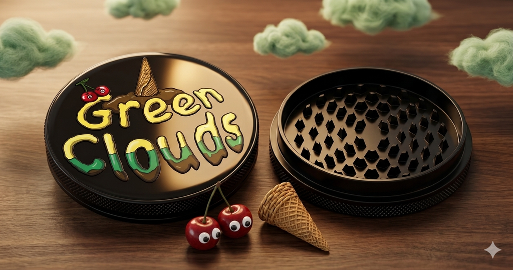 גריינדר Green Clouds שחור 2 חלקים קוטר 63 מ”מ
