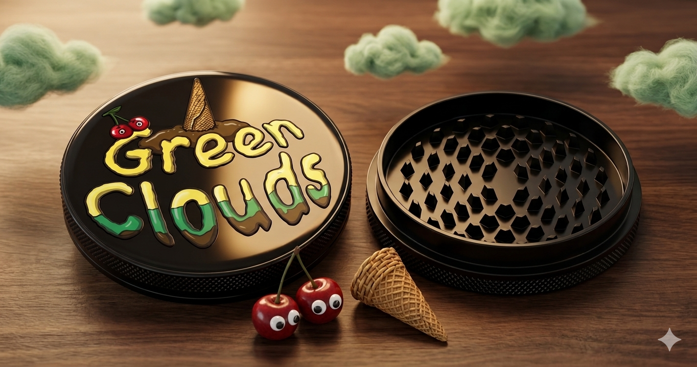 גריינדר Green Clouds שחור 2 חלקים קוטר 63 מ”מ