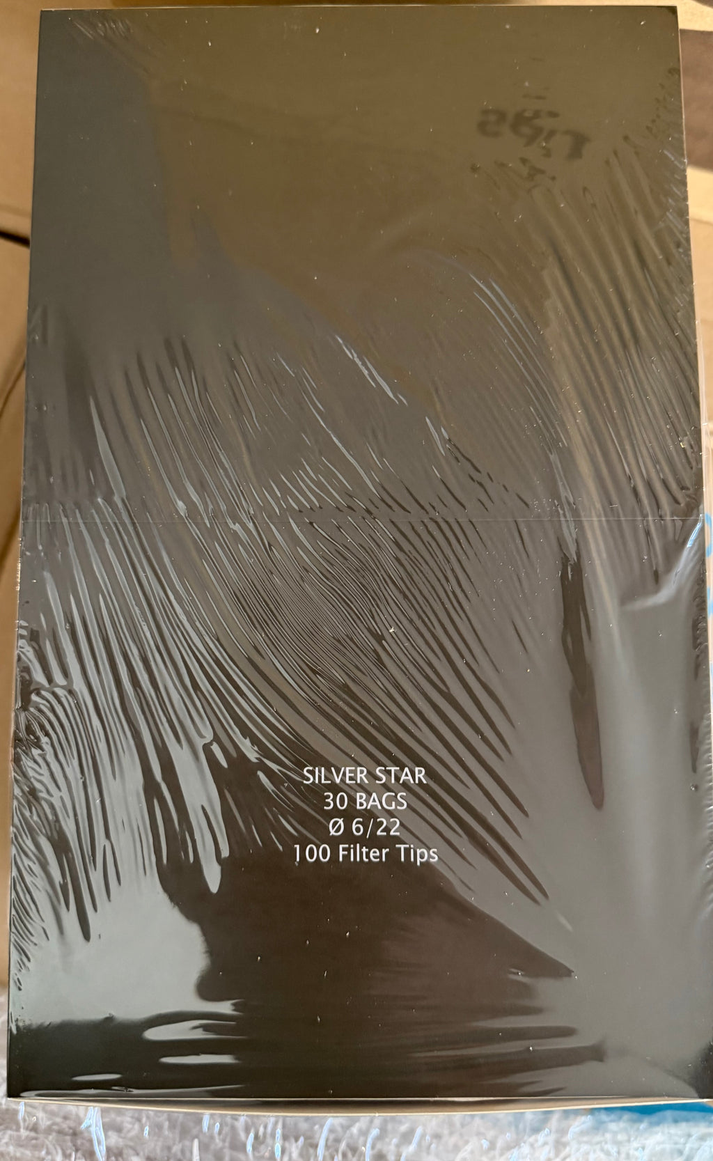 Silver Star Filter Tips 6/22 פילטרים לגלגול חבילה של 30 שקיות