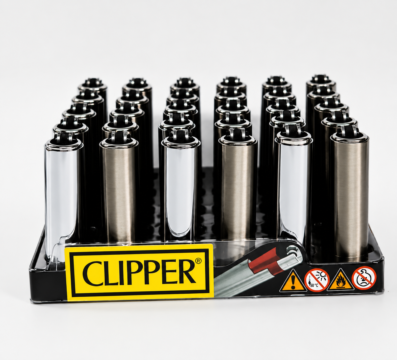 מצית Clipper עם כיסוי מתכת